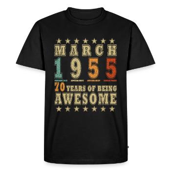 Legends are born in March 1955 - 1955 - Men's Premium Organic T-Shirt - black - Front - Nico (187cm)