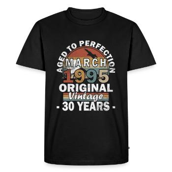 Mars 1995 Mars Anniversaire 1995 Mars Original - T-shirt Premium bio Homme - noir - Devant - Nico (187cm)