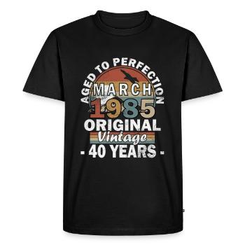 March 1985 March Anniversary March 1985 - Men's Premium Organic T-Shirt - black - Front - Nico (187cm)