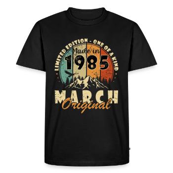 March 1985 March Anniversary March 1985 - Men's Premium Organic T-Shirt - black - Front - Nico (187cm)