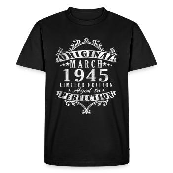 Awesome Since March 1945 Birthday 1945 Gift - Men's Premium Organic T-Shirt - black - Front - Nico (187cm)