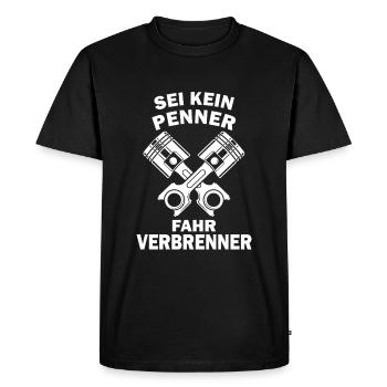 Ne soyez pas un clochard au volant d’un moteur à combustion - Amateurs de voitures - T-shirt Premium bio Homme - noir - Devant - Nico (187cm)
