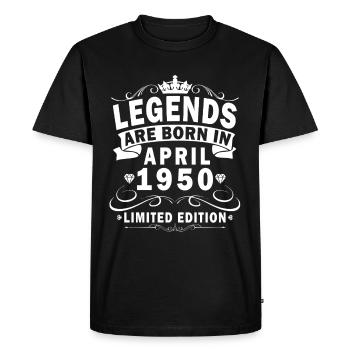 Birthday Gift April 1950 April 1950 - Men's Premium Organic T-Shirt - black - Front - Nico (187cm)