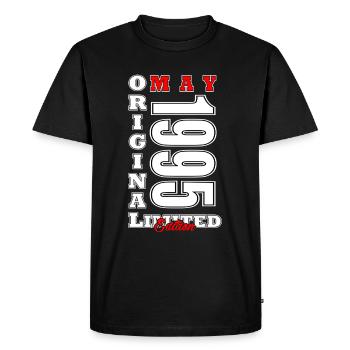 Anniversaire Mai 1995 Anniversaire de Mai 1995 - T-shirt Premium bio Homme - noir - Devant - Nico (187cm)