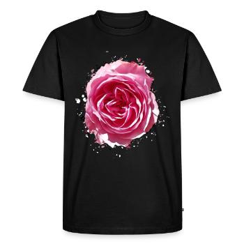 Fleur / Fleur / Rose - T-shirt Premium bio Homme - noir - Devant - Nico (187cm)