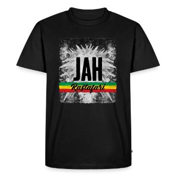 Jah Rastafari Roots reggae - Men's Premium Organic T-Shirt - black - Front - Nico (187cm)