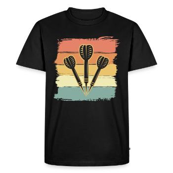 Dart rétro vintage - T-shirt Premium bio Homme - noir - Devant - Nico (187cm)