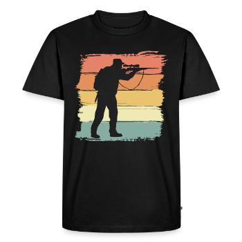 Hunting retro vintage - Men's Premium Organic T-Shirt - black - Front - Nico (187cm)