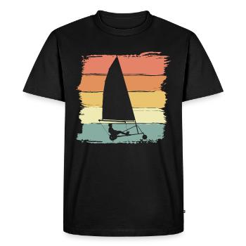 Strandsegeln retro vintage Landsegeln - Männer Premium Bio T-Shirt - Schwarz - Vorne - Nico (187cm)