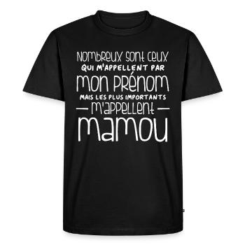 Humour Mamou - T-shirt Premium bio Homme - noir - Devant - Nico (187cm)