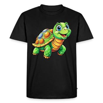 Méga Tortue Mignonne - T-shirt Premium bio Homme - noir - Devant - Nico (187cm)