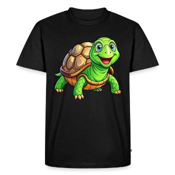 Méga Tortue Mignonne - T-shirt Premium bio Homme - noir - Devant - Nico (187cm)