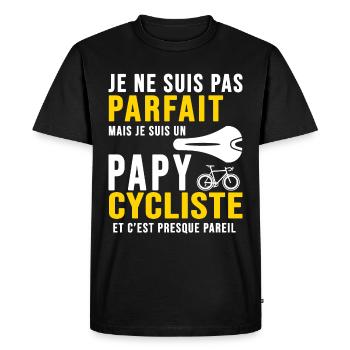 papy cycliste humour vélo velo vélos velos - T-shirt Premium bio Homme - noir - Devant - Nico (187cm)