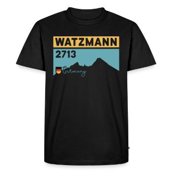 Watzmann Überschreitung Berg Berchtesgaden Wandern - Männer Premium Bio T-Shirt - Schwarz - Vorne - Nico (187cm)