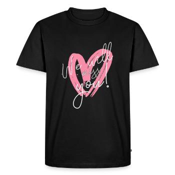 We will miss you - Abschied Spruch Herz Vermissen - Men's Premium Organic T-Shirt - black - Front - Nico (187cm)