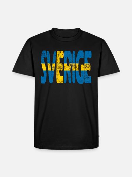 Sverige Sverige Svensk Flag Sverige Skandinavien - Herre Premium økologisk T-shirt - sort