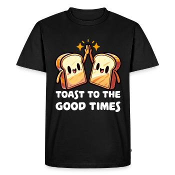 Toast to the good times - Men's Premium Organic T-Shirt - black - Front - Nico (187cm)