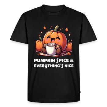 Épices de citrouille et tout est bon - T-shirt Premium bio Homme - noir - Devant - Nico (187cm)