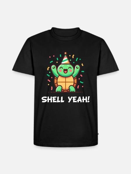 Shell Yeah! Celebration Turtle - Men's Premium Organic T-Shirt - black