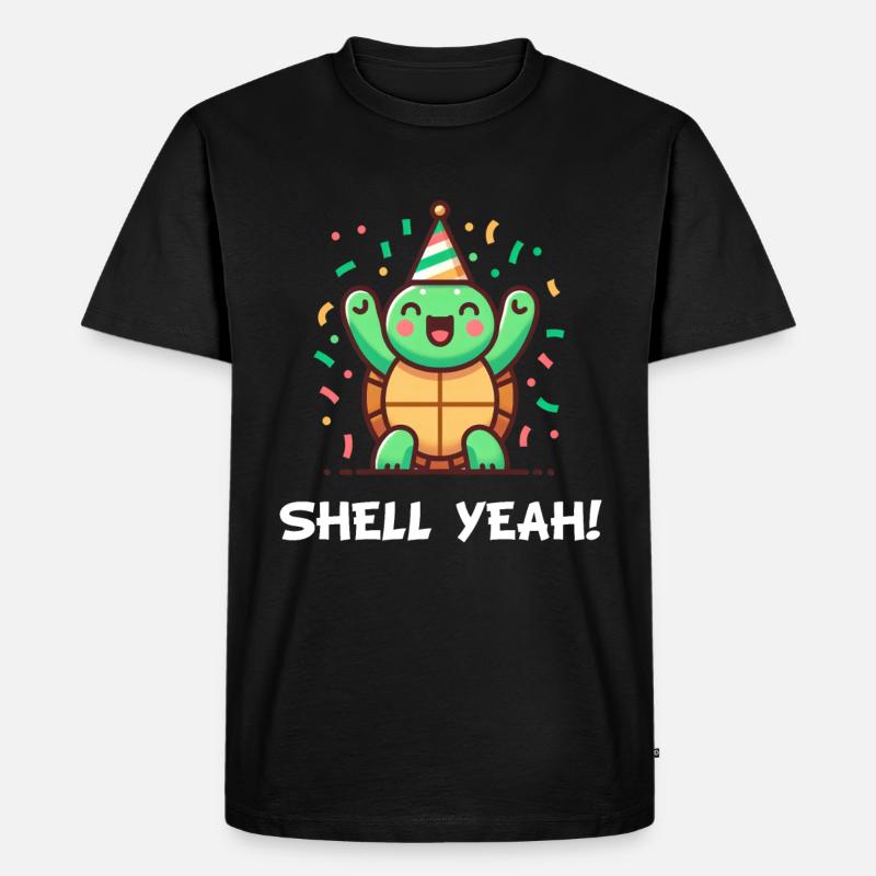 Shell Yeah! Celebration Turtle - Men's Premium Organic T-Shirt - black
