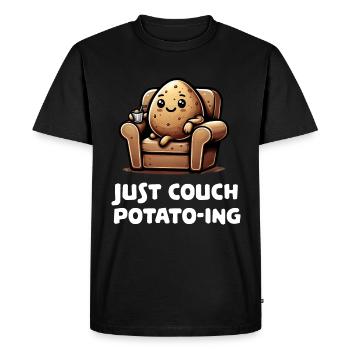Juste Couch Potato-ing Funny Potato - T-shirt Premium bio Homme - noir - Devant - Nico (187cm)
