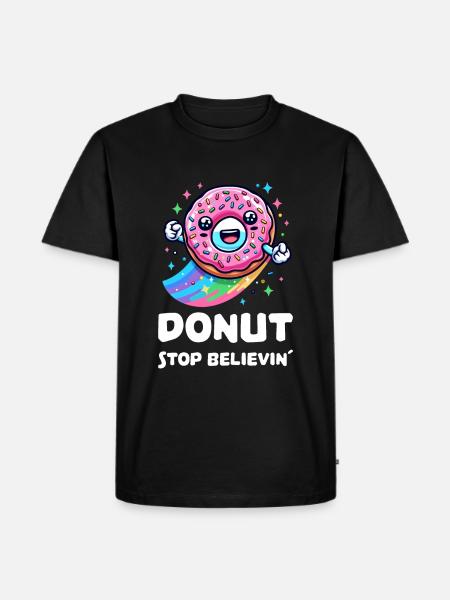 Donitsi lakkaa uskomasta söpöä munkkia - Herre Premium økologisk T-shirt - sort