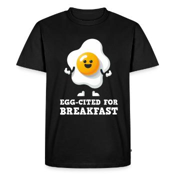 Oeuf cité pour Oeuf mignon au petit-déjeuner - T-shirt Premium bio Homme - noir - Devant - Nico (187cm)