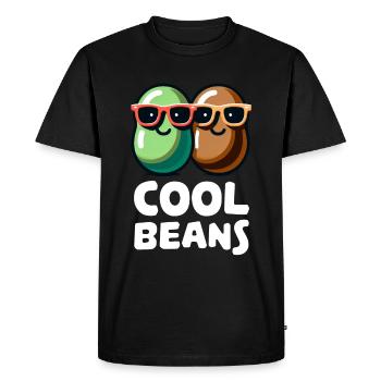 Cool Beans Funny Bean Design - Men's Premium Organic T-Shirt - black - Front - Nico (187cm)