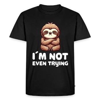 Je n’essaie même pas Funny Sloth - T-shirt Premium bio Homme - noir - Devant - Nico (187cm)