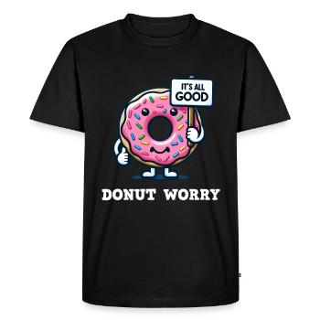 Donut Worry Cute Donut Design - T-shirt Premium bio Homme - noir - Devant - Nico (187cm)
