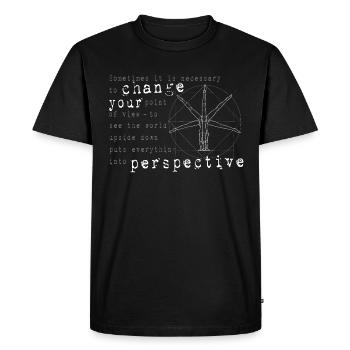 always change your persective Kopfüber gift - Men's Premium Organic T-Shirt - black - Front - Nico (187cm)