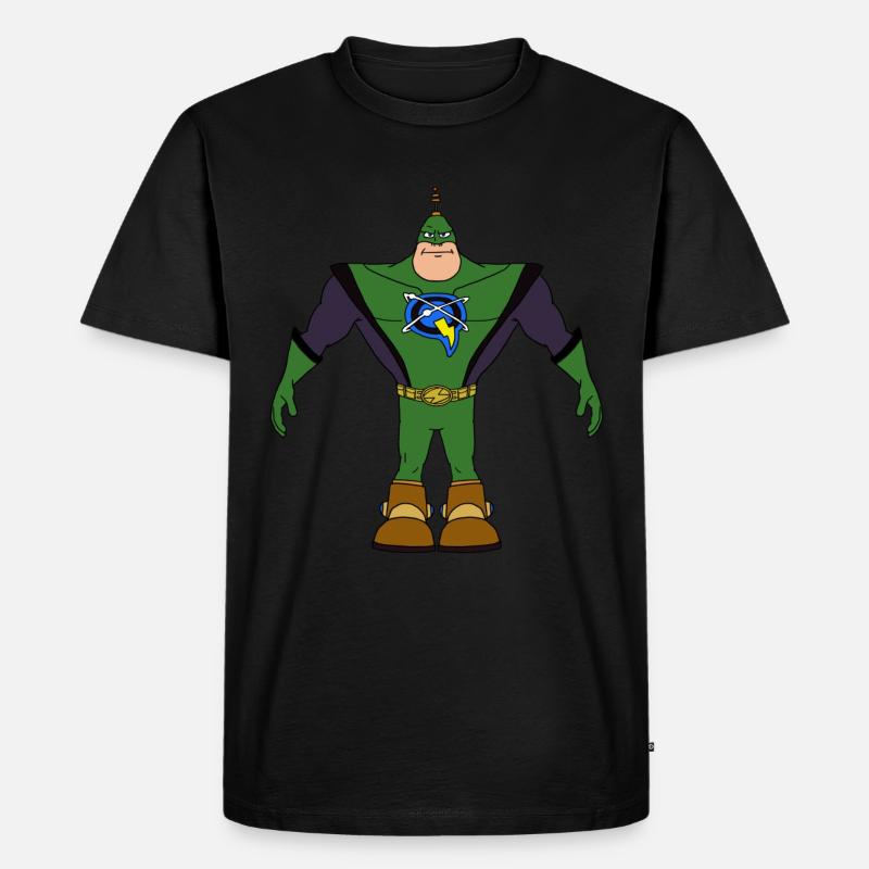 Captain Qwark - Männer Premium Bio T-Shirt - Schwarz