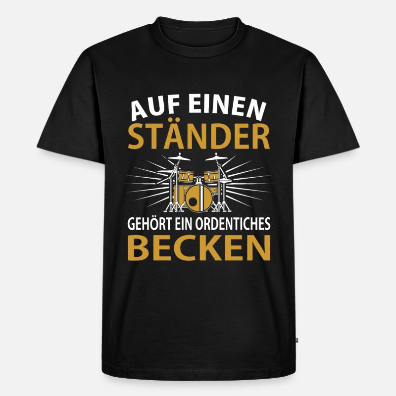 Schlagzeug - Männer Premium Bio T-Shirt - Schwarz
