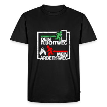 fire Department - Men's Premium Organic T-Shirt - black - Front - Nico (187cm)