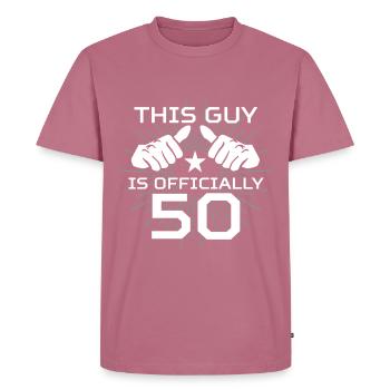 50th birthday - Men's Premium Organic T-Shirt - mauve - Front - Nico (187cm)