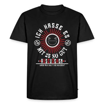 25th birthday - Men's Premium Organic T-Shirt - black - Front - Nico (187cm)
