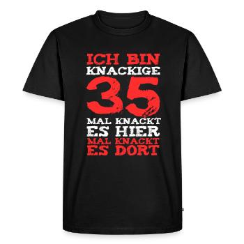35. Geburtstag - Männer Premium Bio T-Shirt - Schwarz - Vorne - Nico (187cm)
