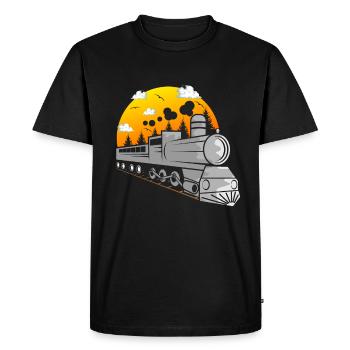 Train trains train modèle - T-shirt Premium bio Homme - noir - Devant - Nico (187cm)