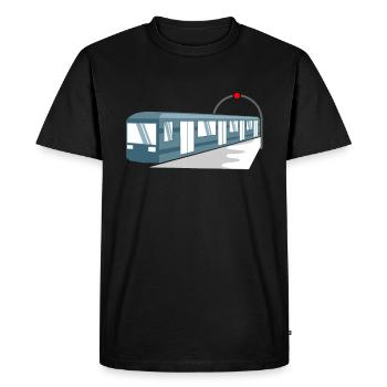 Train trains model railroad railway gift - Men's Premium Organic T-Shirt - black - Front - Nico (187cm)