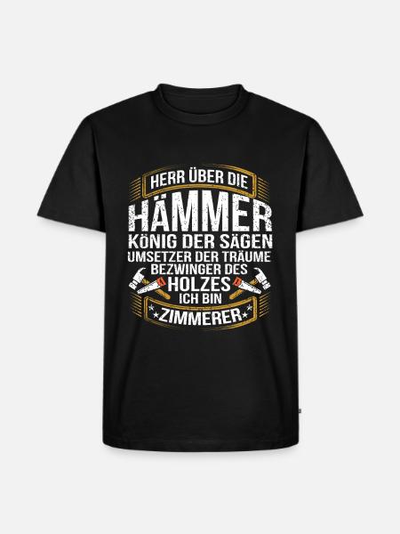 Zimmermann - Männer Premium Bio T-Shirt - Schwarz