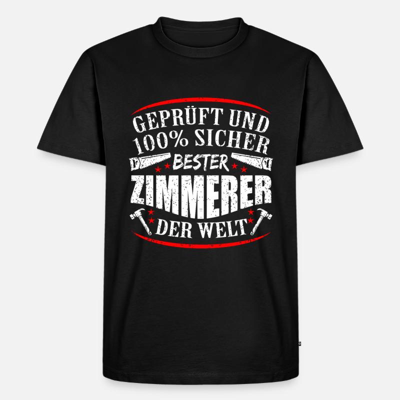 Zimmermann - Männer Premium Bio T-Shirt - Schwarz
