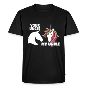 Tonton Licorne Cadeau - T-shirt Premium bio Homme - noir - Devant - Nico (187cm)