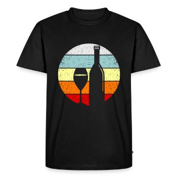 Wine - Men's Premium Organic T-Shirt - black - Front - Nico (187cm)
