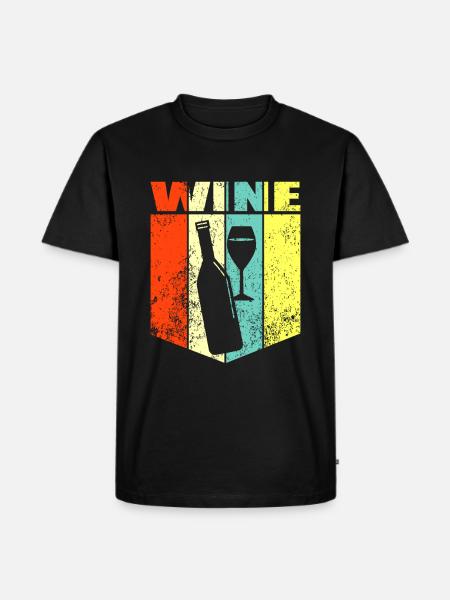 Wein - Männer Premium Bio T-Shirt - Schwarz