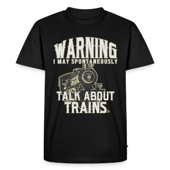Train trains model railroad railway gift - Men's Premium Organic T-Shirt - black - Front - Nico (187cm)