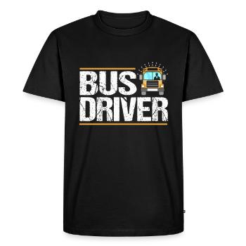 conducteur - T-shirt Premium bio Homme - noir - Devant - Nico (187cm)