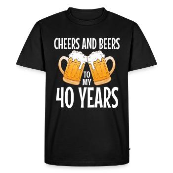 40ème anniversaire - T-shirt Premium bio Homme - noir - Devant - Nico (187cm)