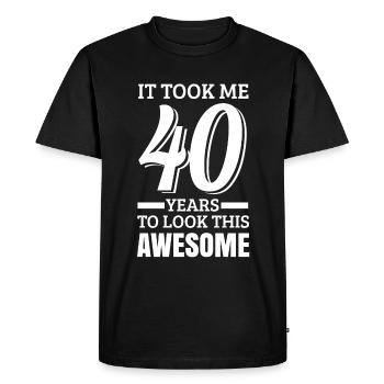 40ème anniversaire - T-shirt Premium bio Homme - noir - Devant - Nico (187cm)