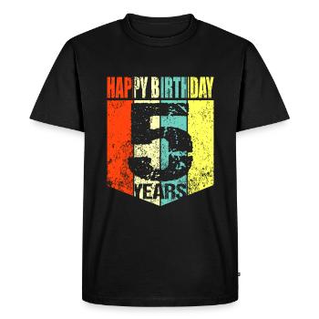 5ème anniversaire - T-shirt Premium bio Homme - noir - Devant - Nico (187cm)