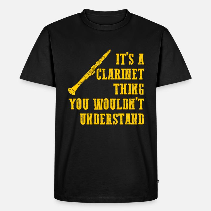 Klarinette - Männer Premium Bio T-Shirt - Schwarz